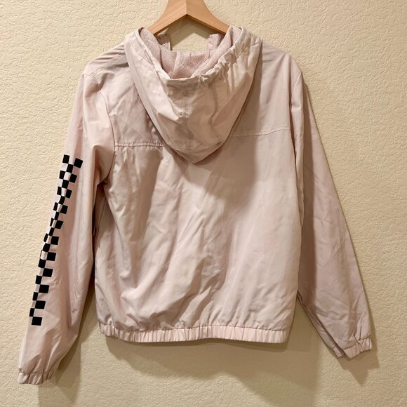 Van's Castle Check Me Pink Windbreaker Jacket Zip Up Women' Medium New with Tags - Picture 2 of 8
